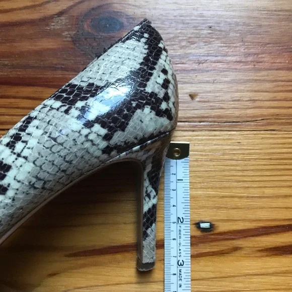 Nine West Beige Black Neutral Snakeskin Stiletto Heels, EUC, 8 - Picture 10 of 12